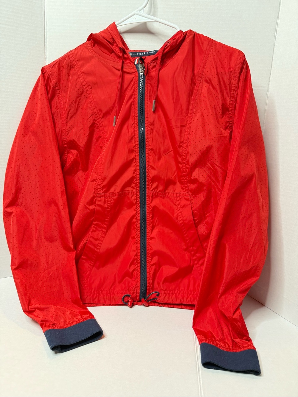 Tommy Hilfiger Red Hooded Lightweight Windbreaker Jacket